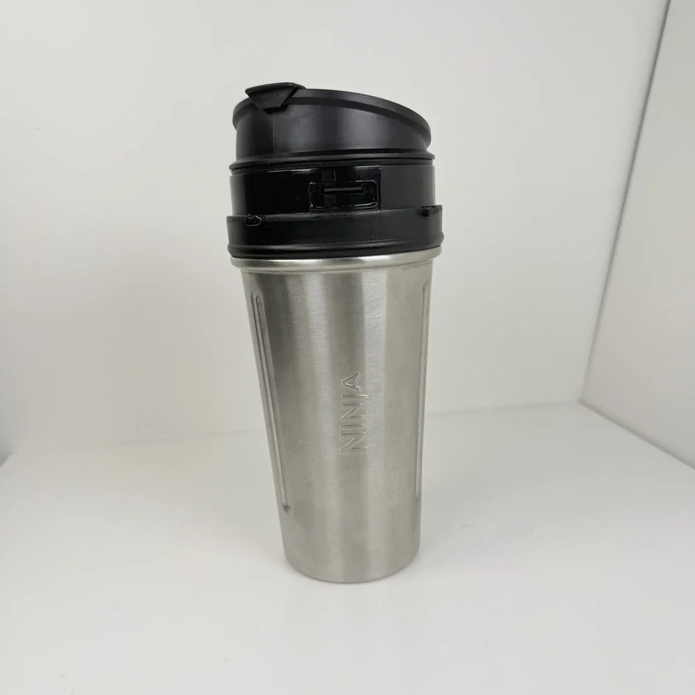 Nutri Ninja Stainless Steel Blender Cup Travel To Go Tumbler w/ Lid 16 oz